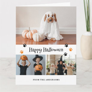 Ghost Jack O'Lantern Pet Photo Halloween Card Kort