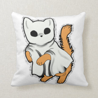 Ghost katt är redo att förfölja Pillow Kudde