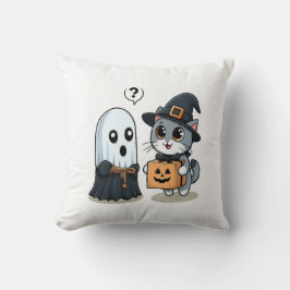 Ghost Kattunge Halloween Costume Kudde