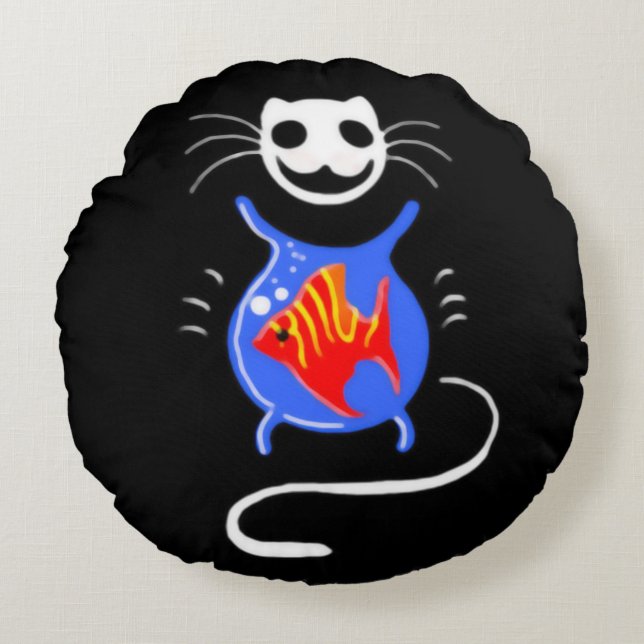 Ghost Kattunge Round cushion Rund Kudde (Framsidan)