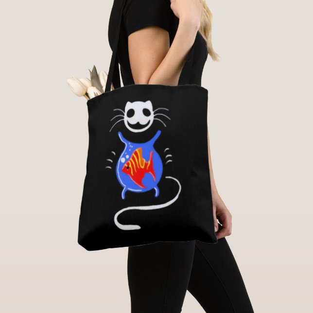 Ghost Kattunge Tote Shopping bag Tygkasse (Närbild)