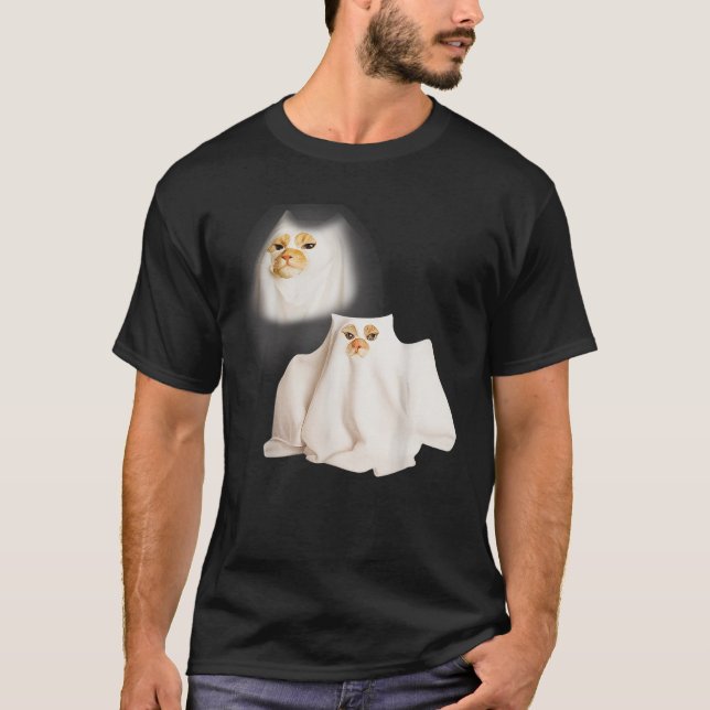 Ghost Kitten Meme Ghost Cat Funny Wizard Cat Hallo T Shirt (Framsida)