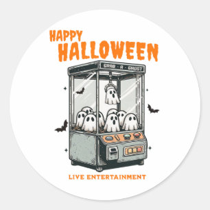 Ghost Klo Game Happy halloween Runt Klistermärke