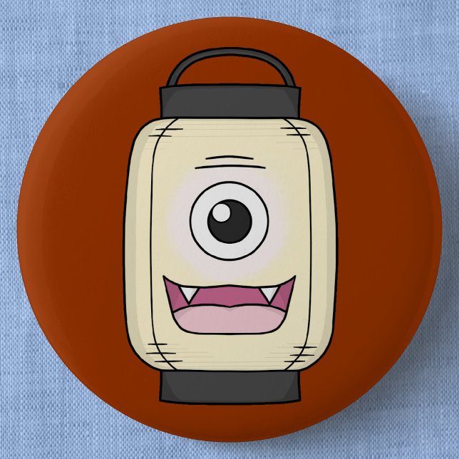 Ghost Lantern Chochin-obake | Japanska Yokai Knapp (Ghost Lantern Chochin-obake Can Badge- Detail View)