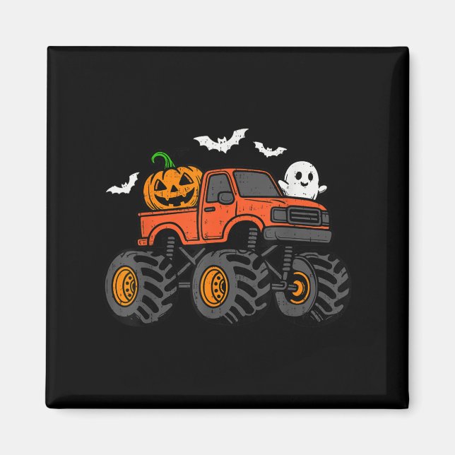 Ghost Lastbil Pumpkin Halloween Costume Boys Småba Magnet (Framsidan)