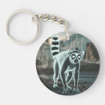 Ghost Lemur Round Acrylic Keychain