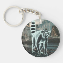 Ghost Lemur Round Acrylic Keychain
