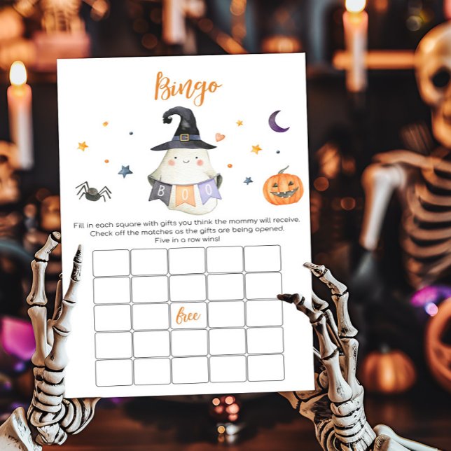 Ghost Little Boo Baby Shower Bingo Game (Little Boo Baby Shower Bingo Game)