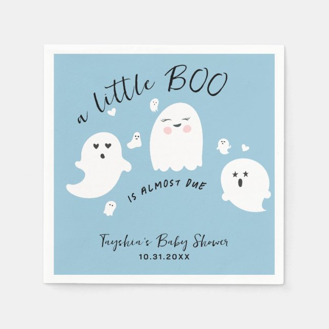 Ghost Little Boo Boy Halloween Baby Shower Pappersservett (Framsidan)
