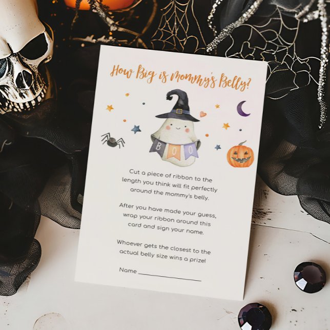 Ghost Little Boo Hur stor är Mamma Belly Game (Little Boo Baby Shower How Big is Mommy's Belly Game)