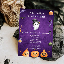 Ghost Little Boo nästan förfaller till Halloween B Inbjudningar