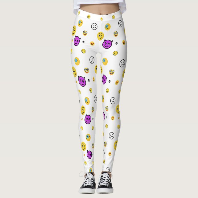 Ghost, lustigt, stygga, jolly-uttryck leggings (Framsida)