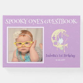 Ghost Måne Spooky One Girl 1st Birthday Halloween Gästböcker
