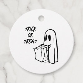 Ghost med Bag Bus eller godis Gåvor Etiketter