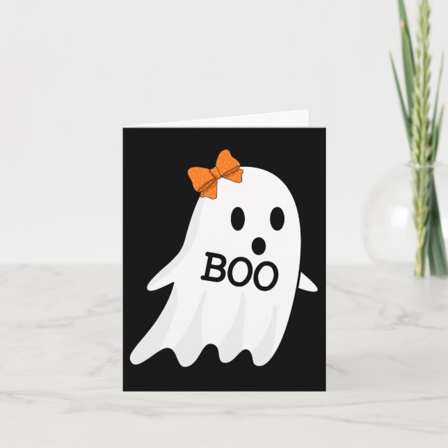 Ghost med boo Halloween-dräkt för flickor Kid Kort (Framsida)