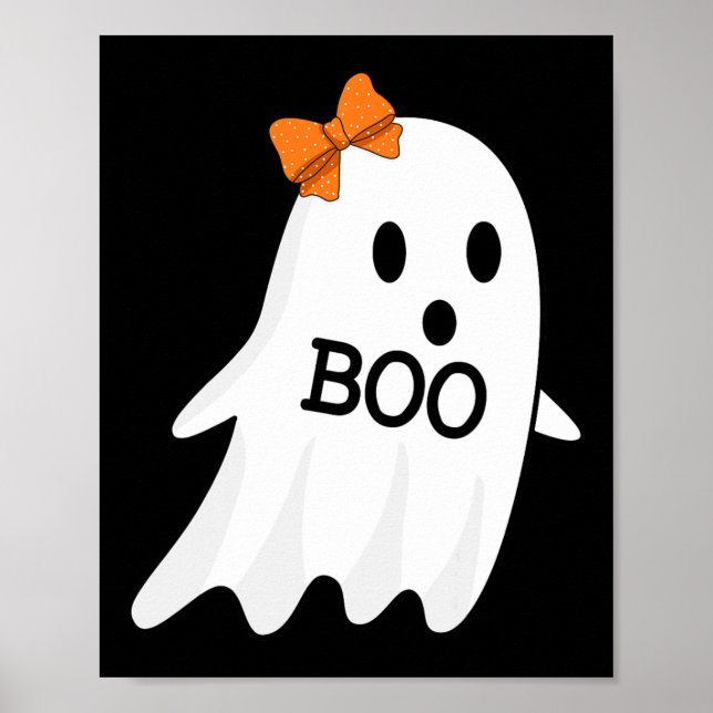 Ghost med boo Halloween-dräkt för flickor Kid Poster (Framsidan)