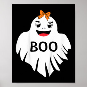 Ghost med Bow Boo Girls Halloween T Shirt Poster