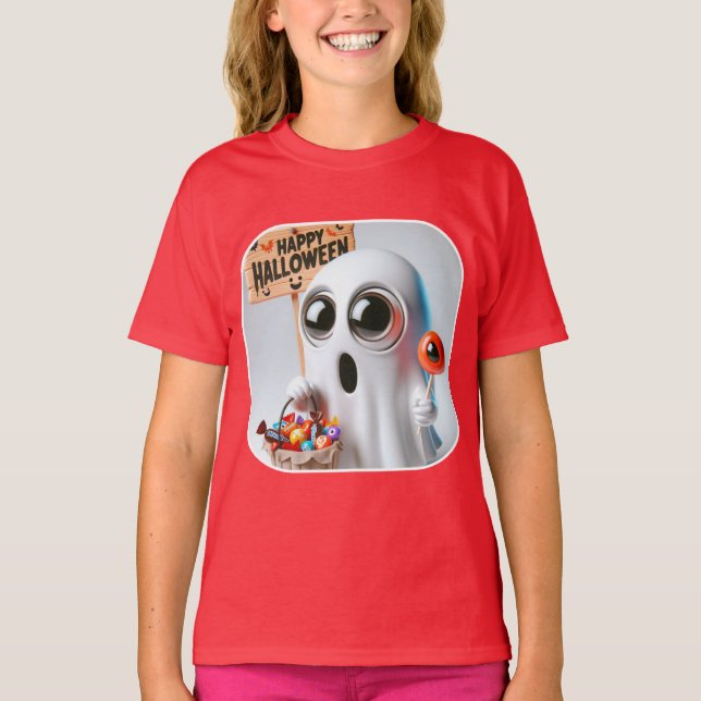 Ghost med en Lollipop, av Natasha Us T Shirt (Framsida)