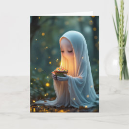 Ghost med födelsedagskupaka kort