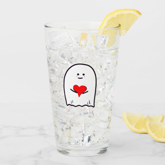 Ghost med Heart Glaskopp (Bakside Is)