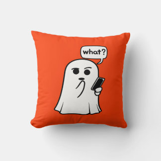 Ghost med Mobilt "Vad?" Dekorativ kudde