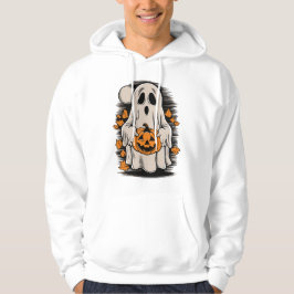 Ghost med pumkin, Halloween Manar Hoodie