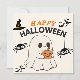 Ghost med Pumpkin - Happy halloween Design Spara Datumet