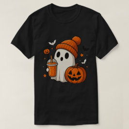 Ghost med Pumpkin Spice Drink Design T Shirt