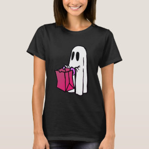 Ghost med Rosa Bag Trick eller Behandling T Shirt