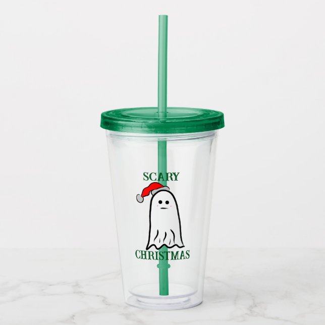 Ghost med Santa Hat Take Away Mugg (Framsida)