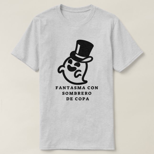 Ghost med top hat och spansk text t shirt (Design framsida)