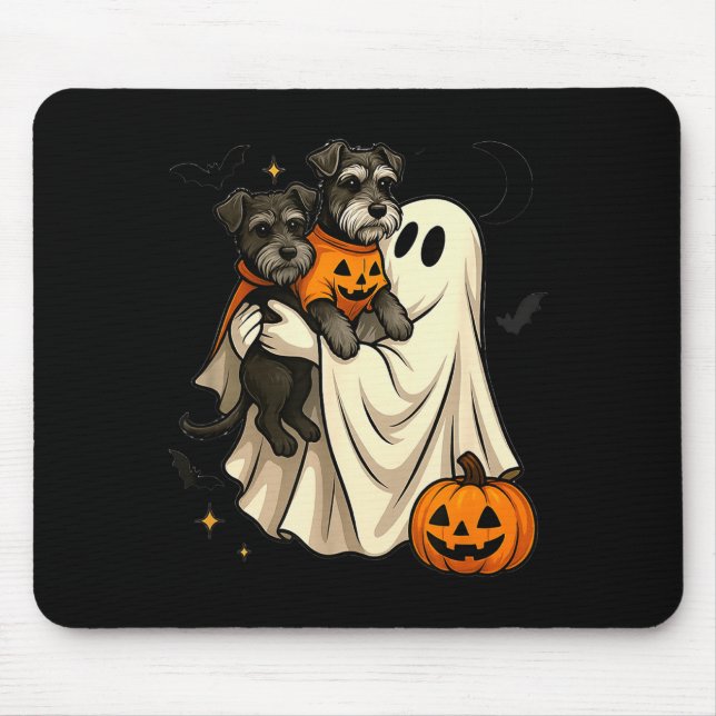 Ghost Miniature Schnauzer Dog Halloween  Musmatta (Framsidan)