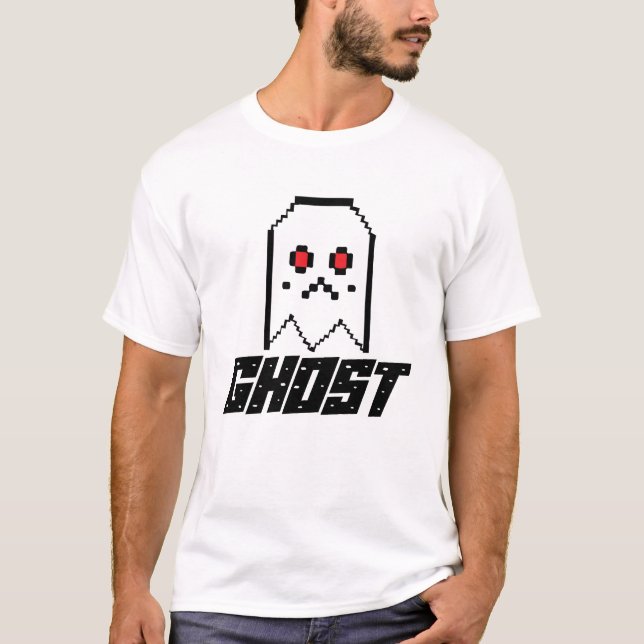 Ghost – Minimalistisk Skräckstämning T-shirt desig (Framsida)