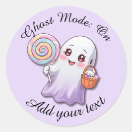 Ghost Mode: På – Halloween Ghost-klistermärken Runt Klistermärke