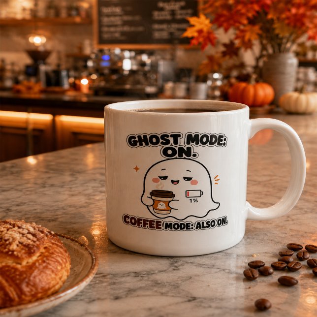 Ghost Mode På Kaffe Mode Stor Halloween Mugg Gåva (Skapare uppladdad)