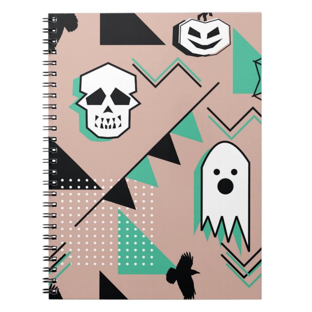 Ghost mönster,halloween-tema sömlös mönster med anteckningsbok (Framsidan)