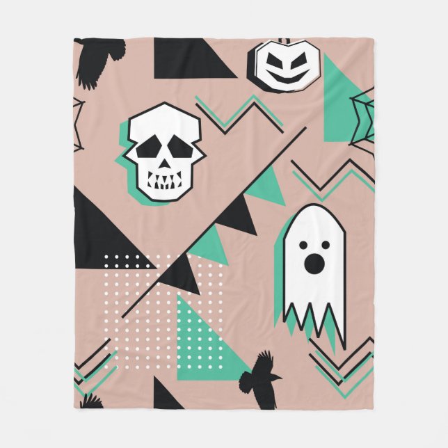 Ghost mönster,halloween-tema sömlös mönster med fleecefilt (Framsidan)