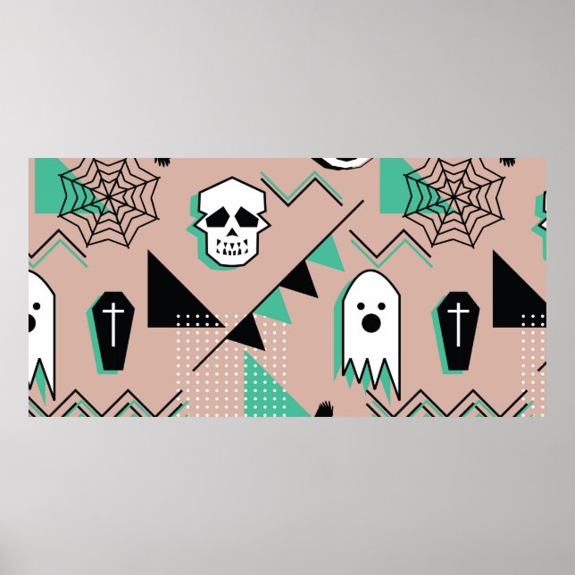 Ghost mönster,halloween-tema sömlös mönster med poster (Framsidan)