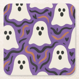 Ghost Mönster Halloween Underlägg Papper Kvadrat