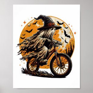 Ghost Mountain Cykel Halloween Skräck Kostym Tur Poster