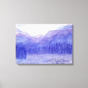 Ghost Mountains Valley Watercolor liggande Canvastryck
