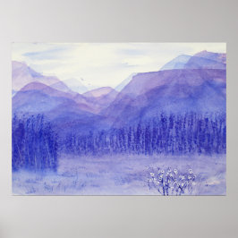 Ghost Mountains Valley Watercolor liggande Poster