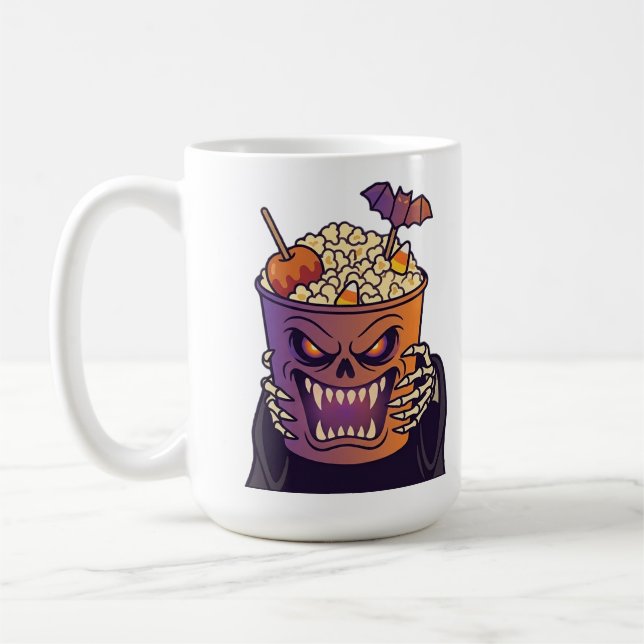 Ghost Movie Night Halloween  Kaffemugg (Vänster)