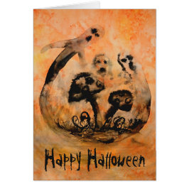 Ghost Mushroom Halloween-kort Hälsningskort