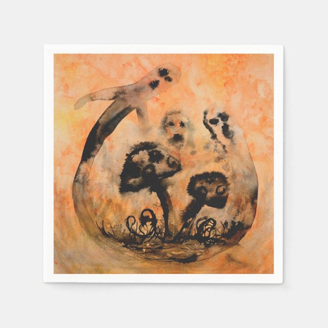 Ghost Mushrum Papper Napkins Pappersservett (Framsidan)