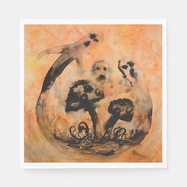 Ghost Mushrum Papper Napkins Pappersservett (Framsidan)