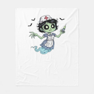 Ghost Nurse Spookily Caring and Whimsially Haunt Fleecefilt