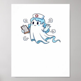 Ghost Nurse Spookily Caring and Whimsially Haunt Poster
