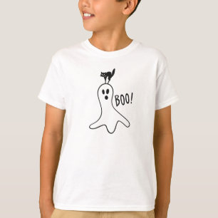Ghost och Black Cat Halloween Cute T Shirt