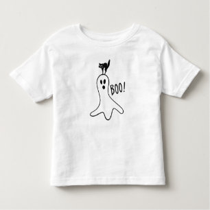 Ghost och Black Cat Halloween Cute T Shirt